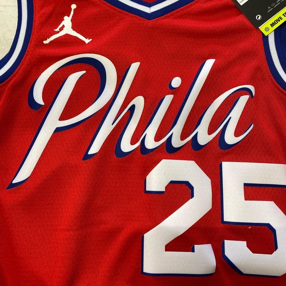 Mens New With Tags Nike Air Jordan Philadelphia 76ER’S #25 SIMMONS Jersey.